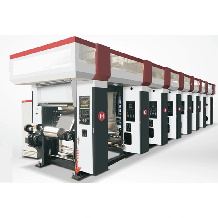 3-12 Werna Komputerisasi Mesin Cetak Rotogravure Otomatis Tiga Motor Vektor