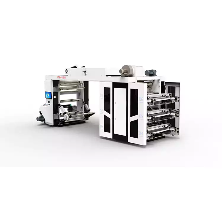 Printer Flexographic Kacepetan Tinggi Multiple Colors Plastik Bag Stack Type Mesin Printing